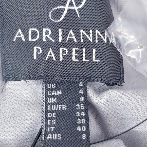 Adrianna Papell Lace Illusion Gown Silver 4 - Picture 7 of 10